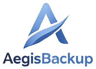 aegisbackup AegisBackup logo featuring a stylized shield icon and bold text.