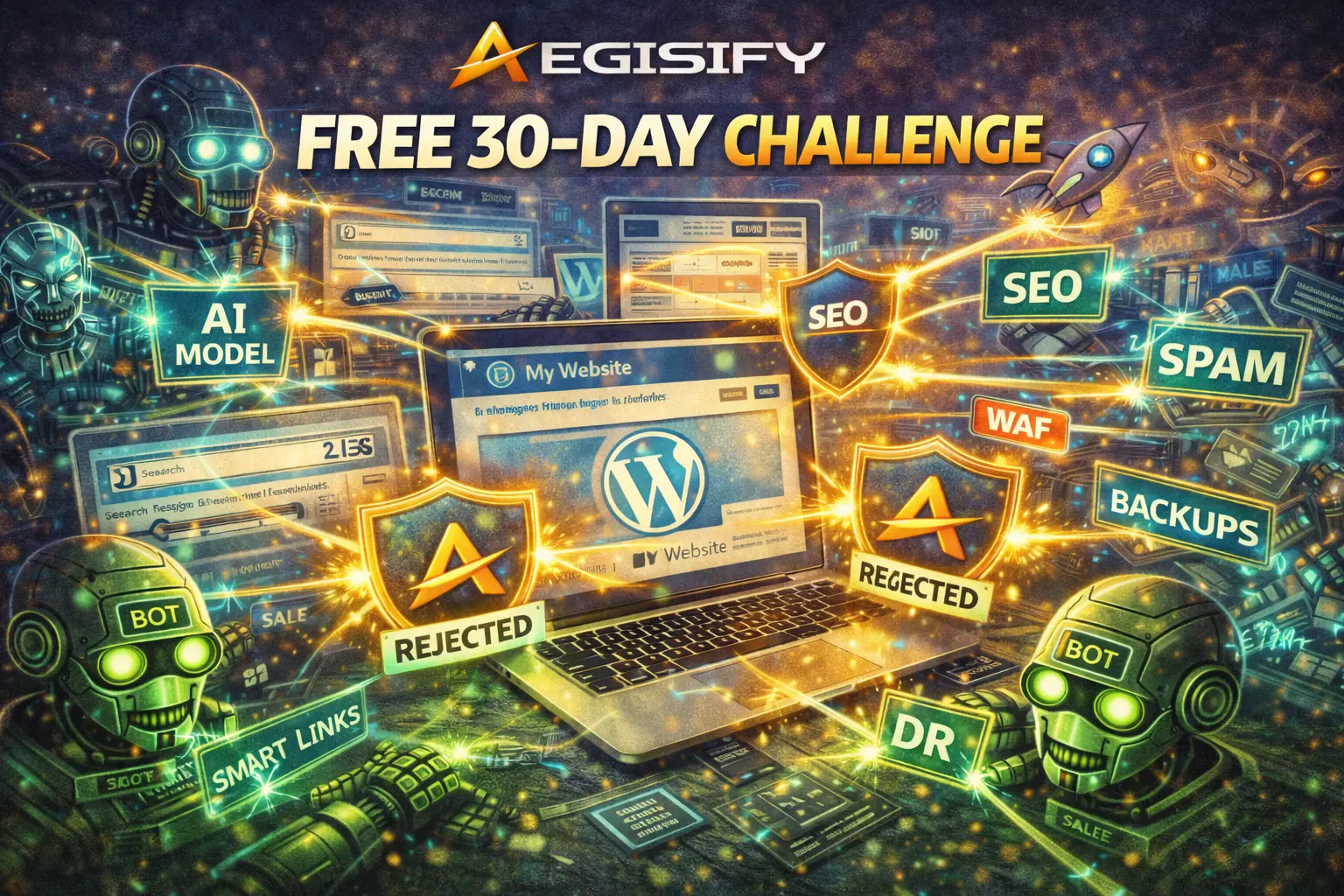 Aegisify free 30-day challenge for the WordPress product suite