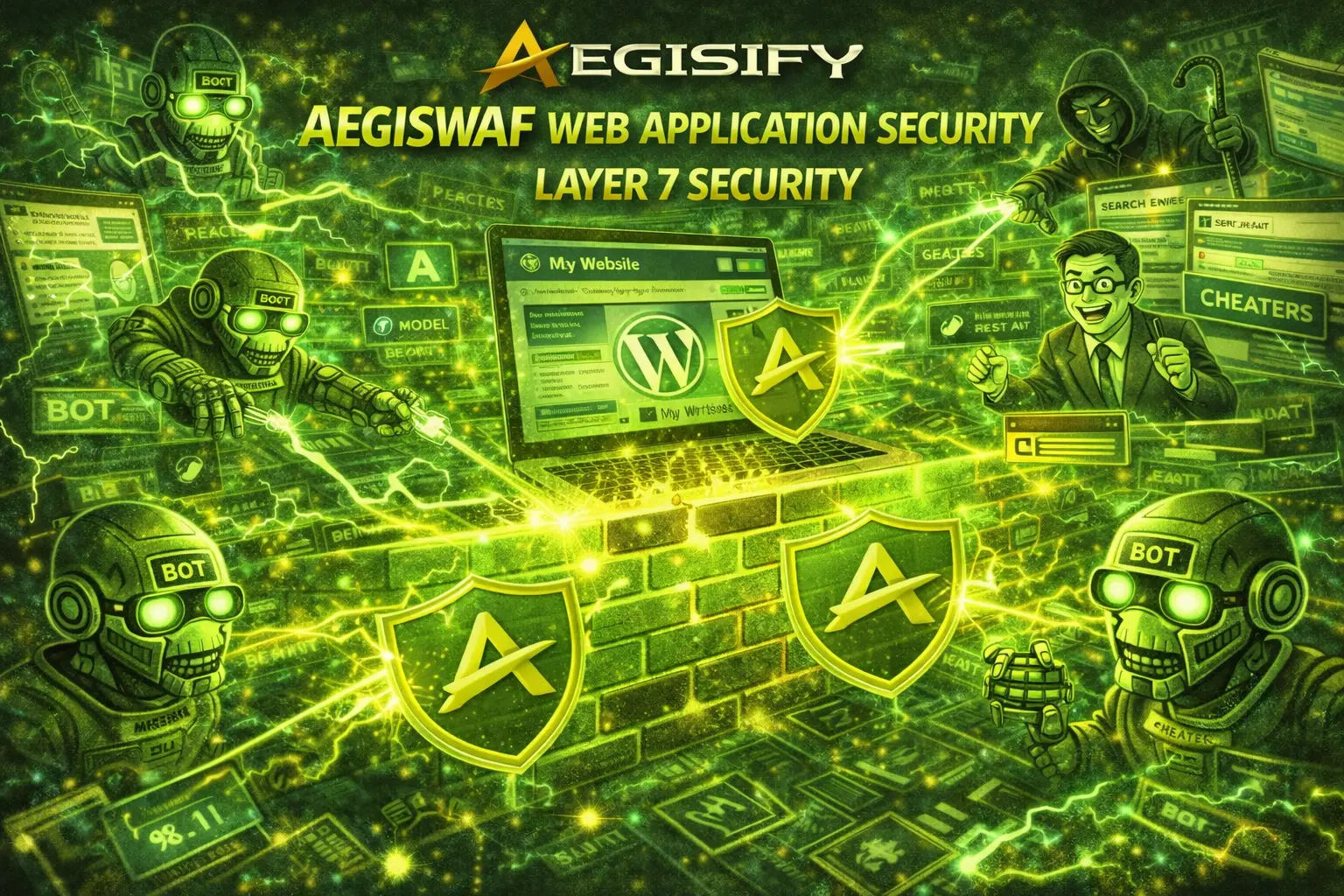 aegiswaf AegisWAF logo featuring a stylized shield icon representing web application firewall protection.