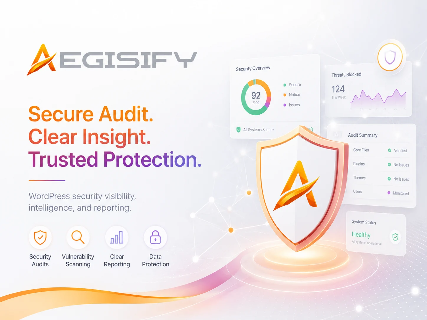 A digital illustration of a shield icon with a checkmark, representing cybersecurity and protection.