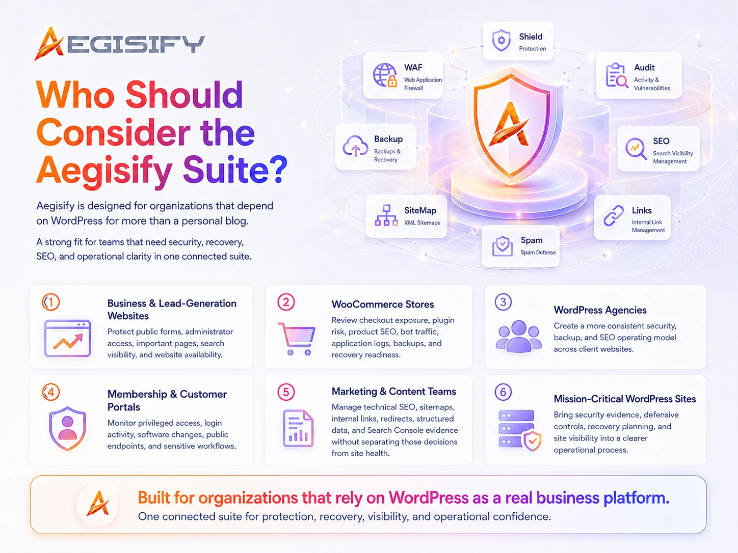 Aegisify logo and branding elements representing cybersecurity services.